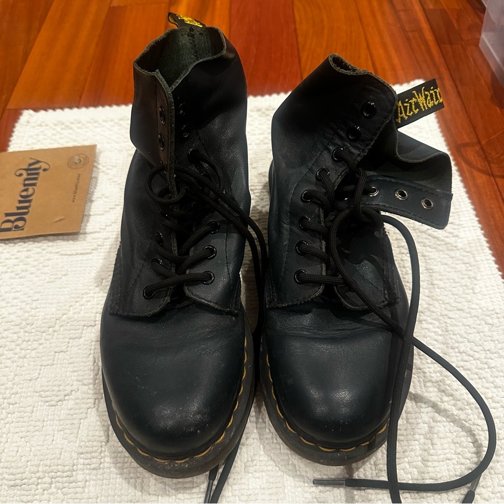 Dr. Martens dark green Leather Lace-Up Boots